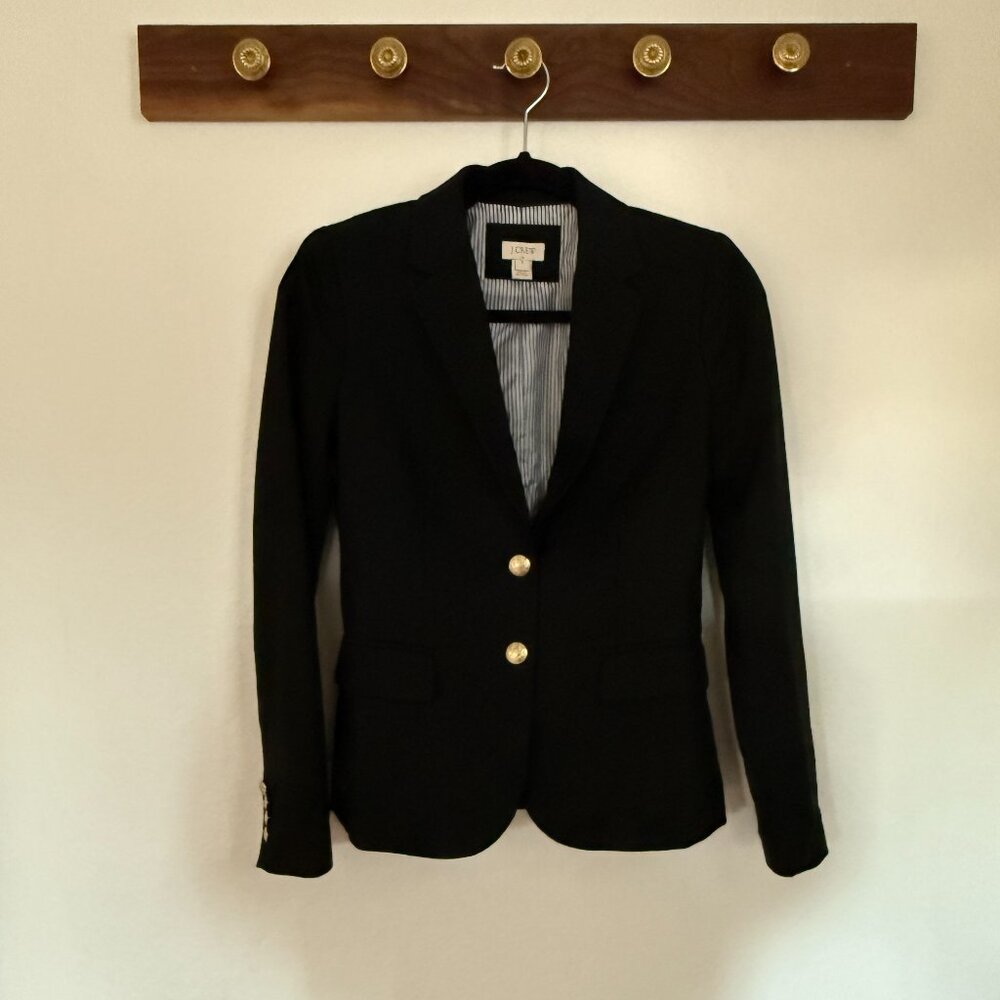 J. Crew Regent Black Wool Blazer Size 0